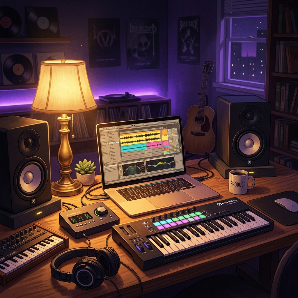 Domácí studio pro trénink hudby